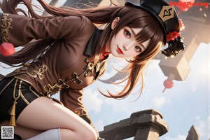 a sexy asian woman in a military uniform posing for the camera