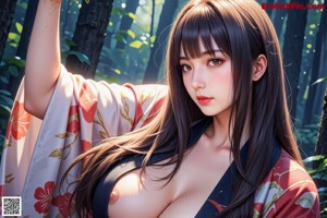 A woman in a kimono is posing for a picture.