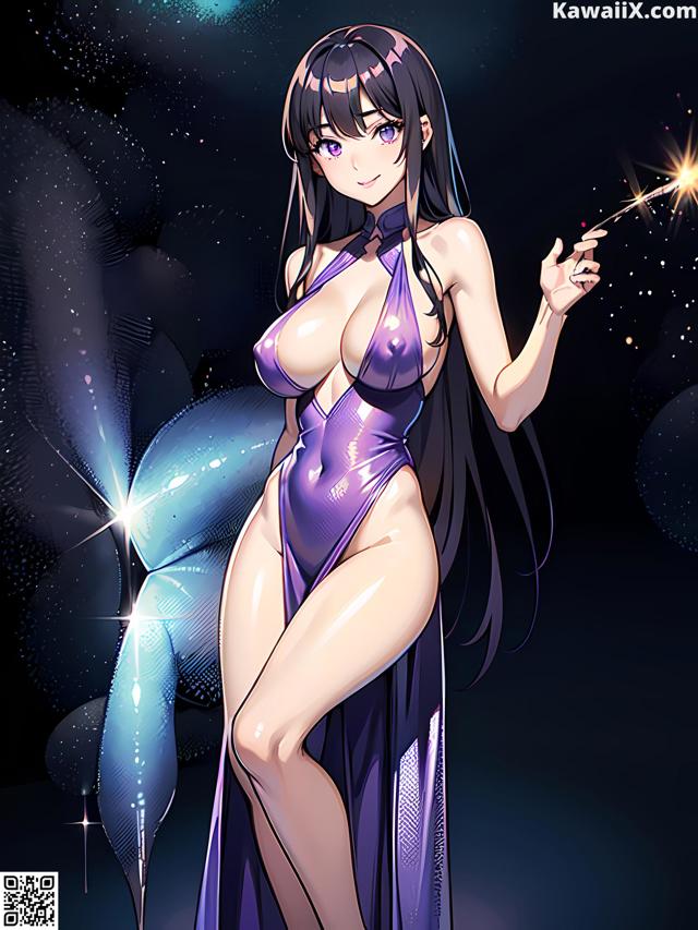 Hentai - 华彩繁花 Set 2 20230602 Part 4 No.72ce50 A woman in a purple bathing suit holding a sparkler.