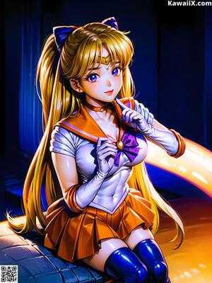 A girl in a sailor outfit is posing for a picture.