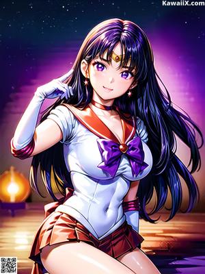 Anime girl in a sailor outfit posing for a picture.